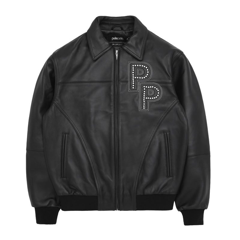 Pelle Pelle Black Stone Leather Jacket | Pelle Pelle Store view 1
