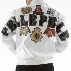 Pelle Pelle White Patched Leather Jacket view 2