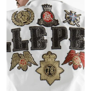 Pelle Pelle White Patched Leather Jacket view 4