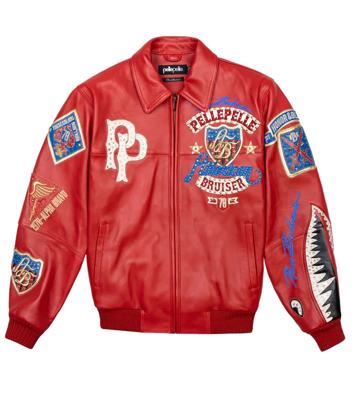 Pelle Pelle Red American Bruiser Leather Jacket