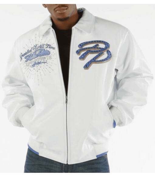 Pelle Pelle White Greatest Of All Time Leather Jacket