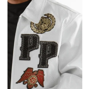 Pelle Pelle White Patched Leather Jacket view 3
