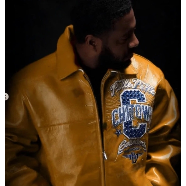 Pelle Pelle Chi Town Yellow Leather Jacket view 2