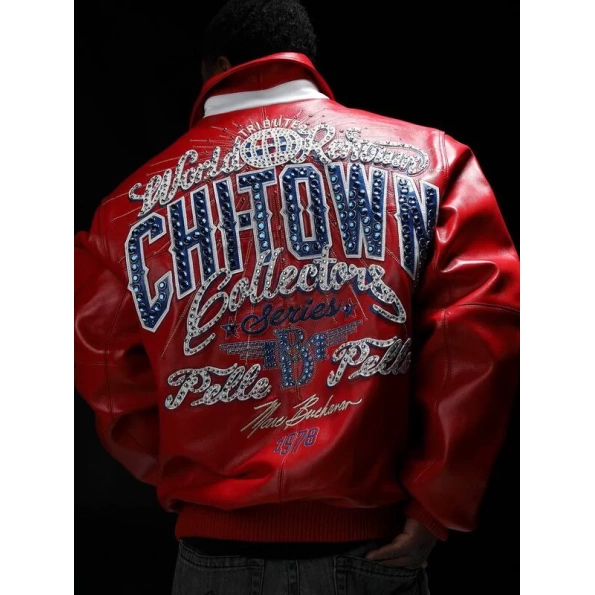 Pelle Pelle Chi Town Red Leather Jacket view 2
