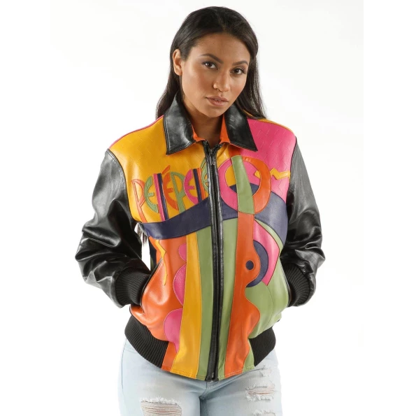 Pelle Pelle Picasso Yellow Pink Black Jacket | Plush Jacket