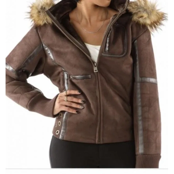 Pelle Pelle Cheerful Wing Brown Ladies Hoodie view 2