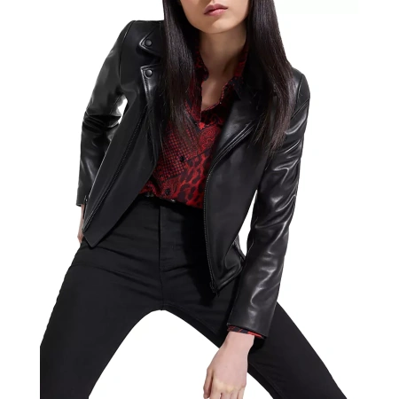 Pelle Pelle Women Black Cropped Leather Jacket view 3