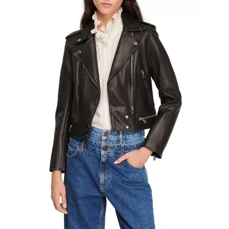 Pelle Pelle Black Cropped Leather Jacket | Pelle Pelle Store