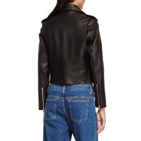 Pelle Pelle Black Cropped Leather Jacket | Pelle Pelle Store view 2