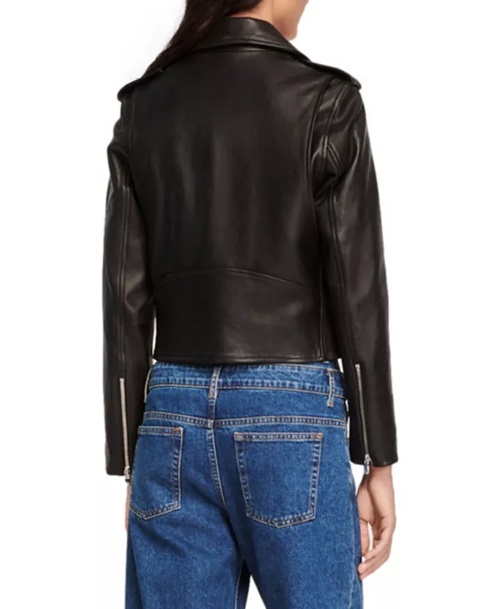 Pelle Pelle Black Cropped Leather Jacket | Pelle Pelle Store view 2