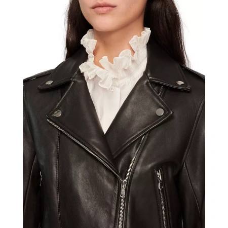Pelle Pelle Black Cropped Leather Jacket | Pelle Pelle Store view 3