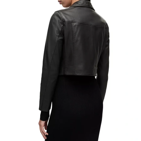 Pelle Pelle Women Cropped Leather Jacket | Pelle Pelle Store view 2