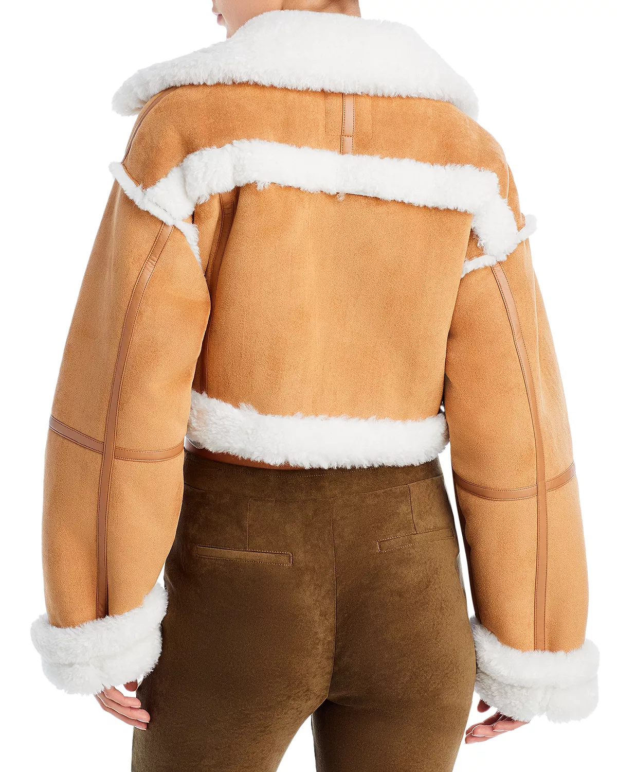 Shearling Cropped Leather Jacket | Pelle Pelle Store view 2