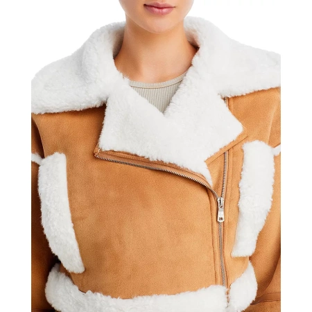 Shearling Cropped Leather Jacket | Pelle Pelle Store
