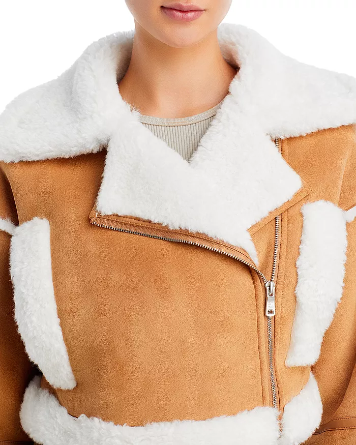 Shearling Cropped Leather Jacket | Pelle Pelle Store view 1