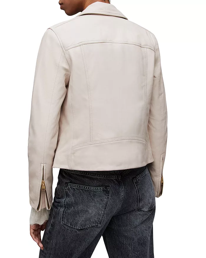 Cropped Leather Biker Jacket | Pelle Pelle Store view 2