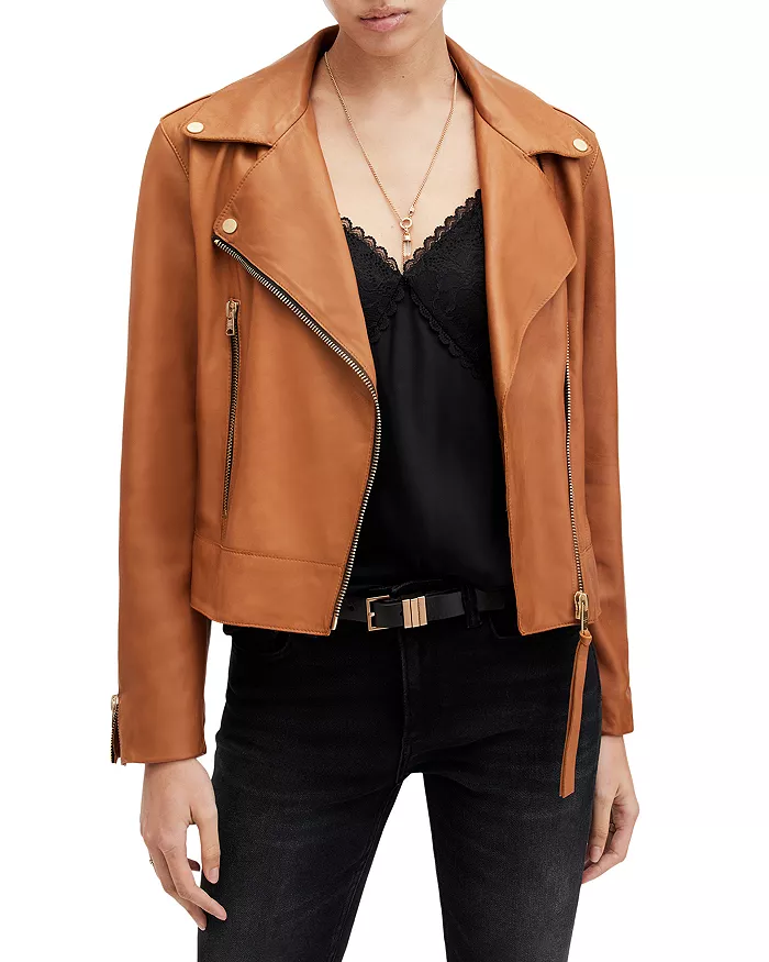 Brown Zipper Cropped Leather Jacket | Pelle Pelle Store