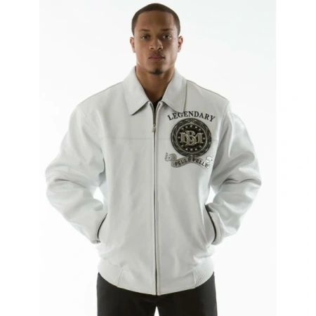 Pelle Pelle White Leather Men Jacket | Legendary Jacket view 2