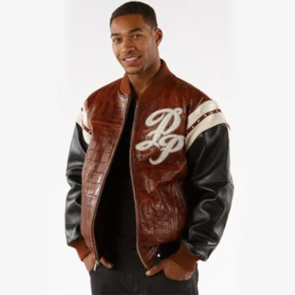 Pelle Pelle Encrusted Brown Leather Jacket | Men Jacket