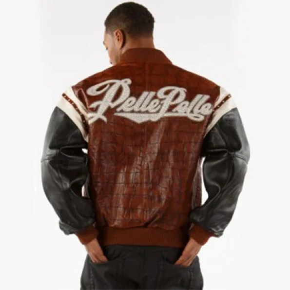 Pelle Pelle Encrusted Brown Leather Jacket | Men Jacket view 2
