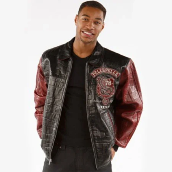 Pelle Pelle Stone Gold Croc Leather Jacket | Men Jacket