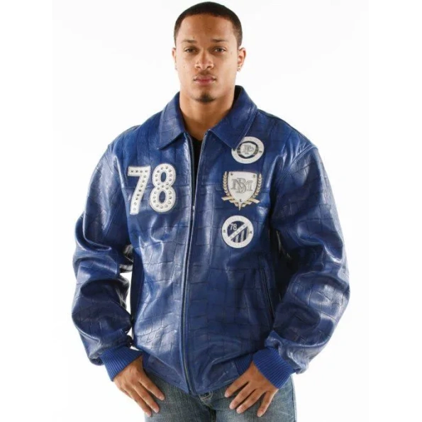 Pelle Pelle Blue MB Croc Leather Jacket | Men Jacket