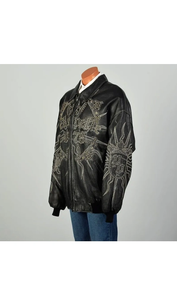 Pelle Pelle Black 1978 Encrusted Jacket | Leather Jacket