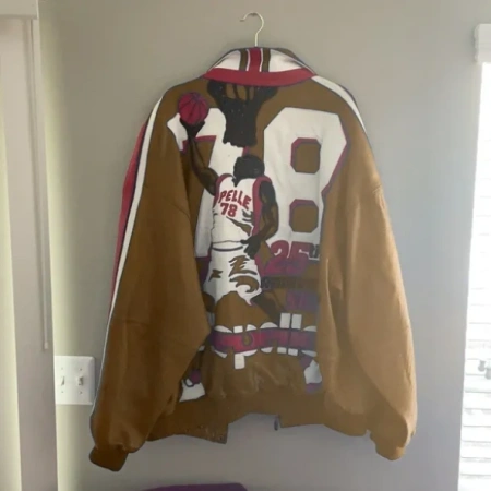Pelle Pelle Brown Basketball Leather Jacket | Men & Women view 2