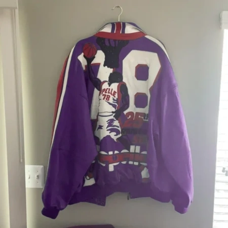 Pelle Pelle Purple Basketball Leather Jacket | Men & Women view 2
