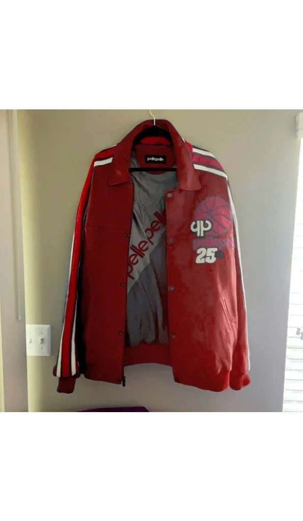 Pelle Pelle Red Basketball Leather Jacket | Men & Women