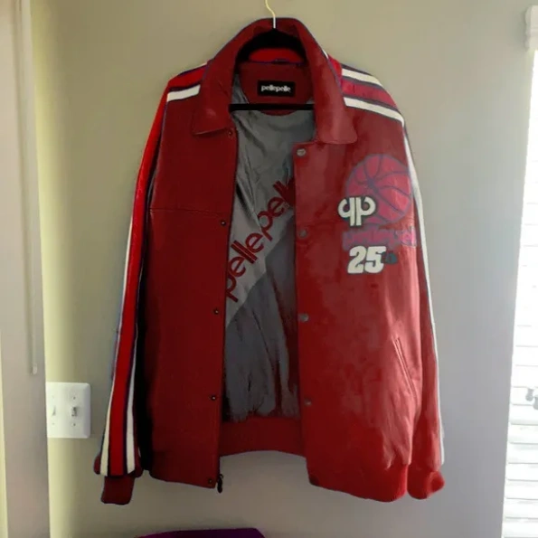 Pelle Pelle Red Basketball Leather Jacket | Men & Women