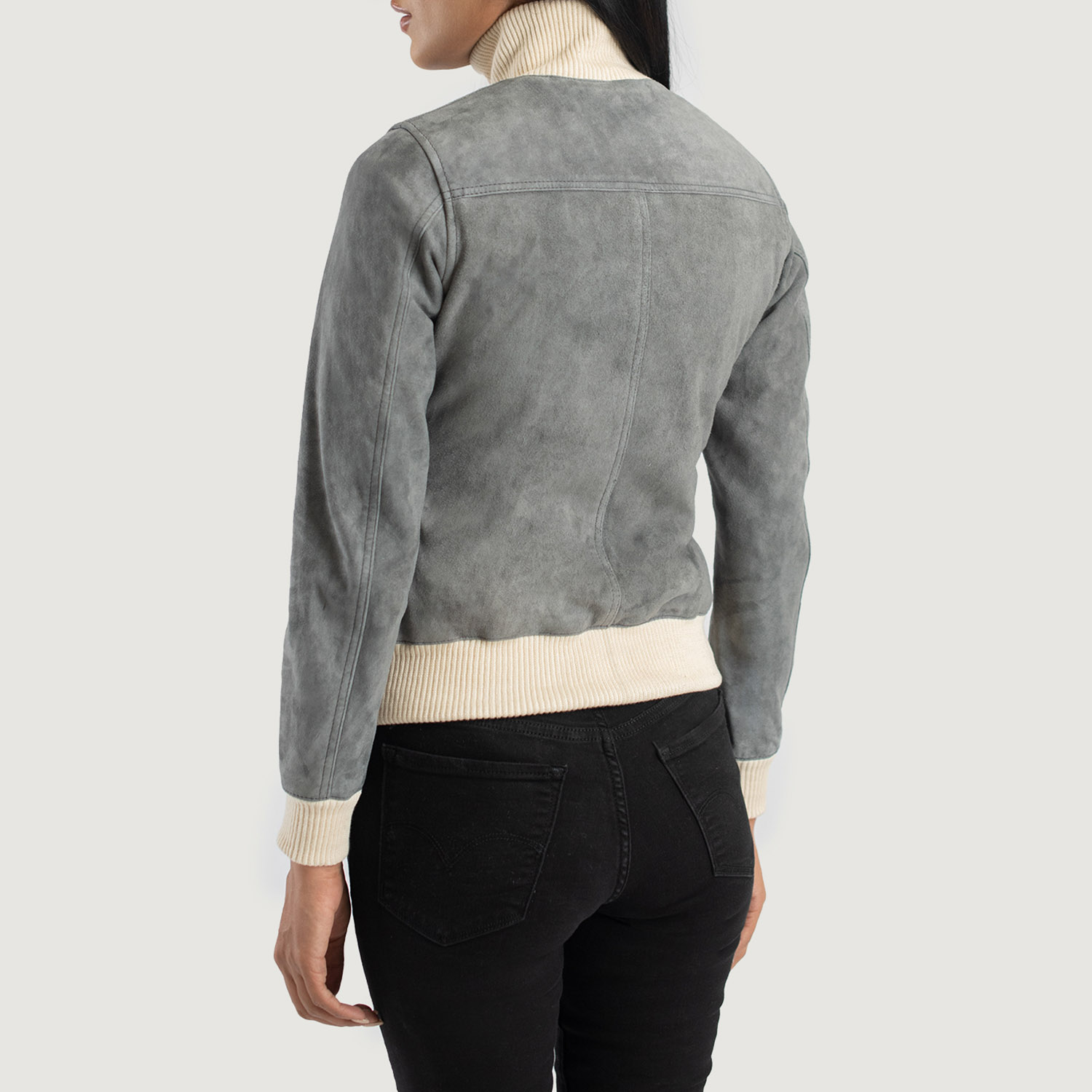 Women's Grey Flight leather jacket | Pelle Pelle Store view 2