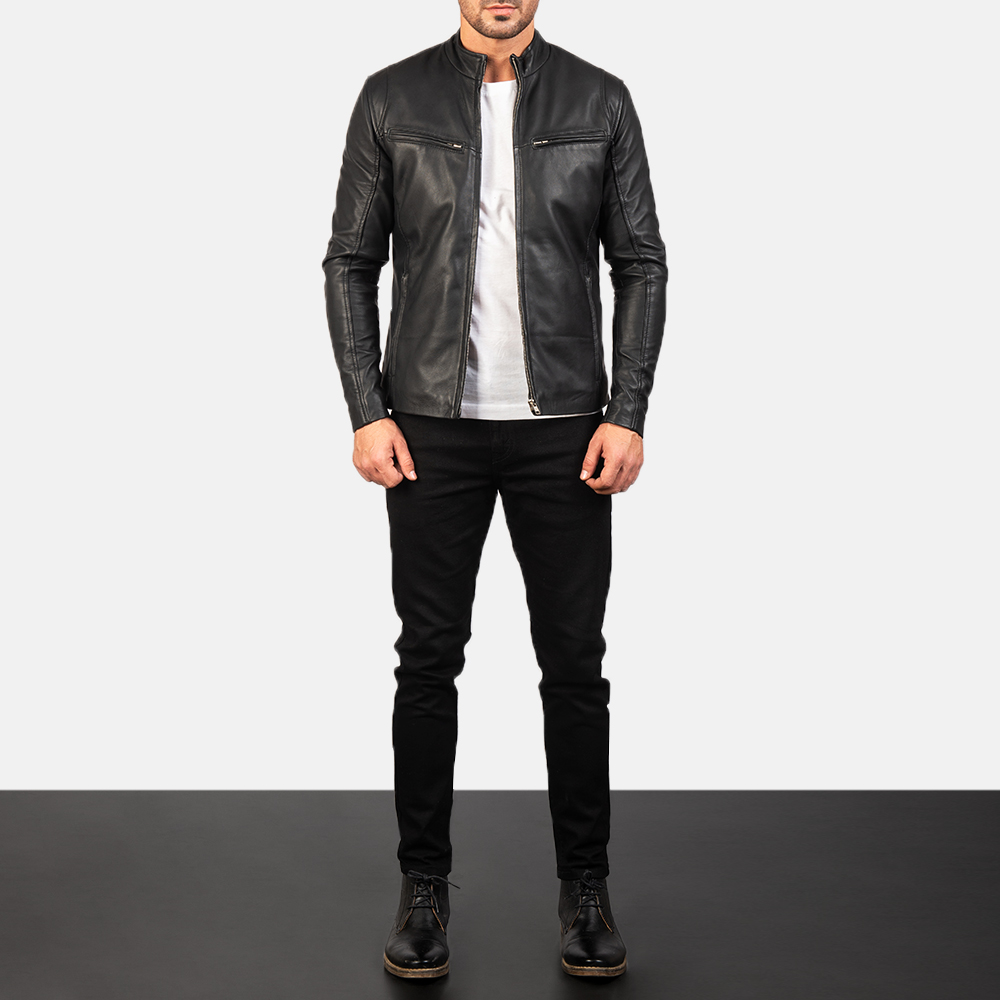 Men Black Biker Leather Jacket | Pelle Pelle Store