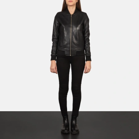 Women's Black Flight Leather Jacket | Pelle Pelle Store