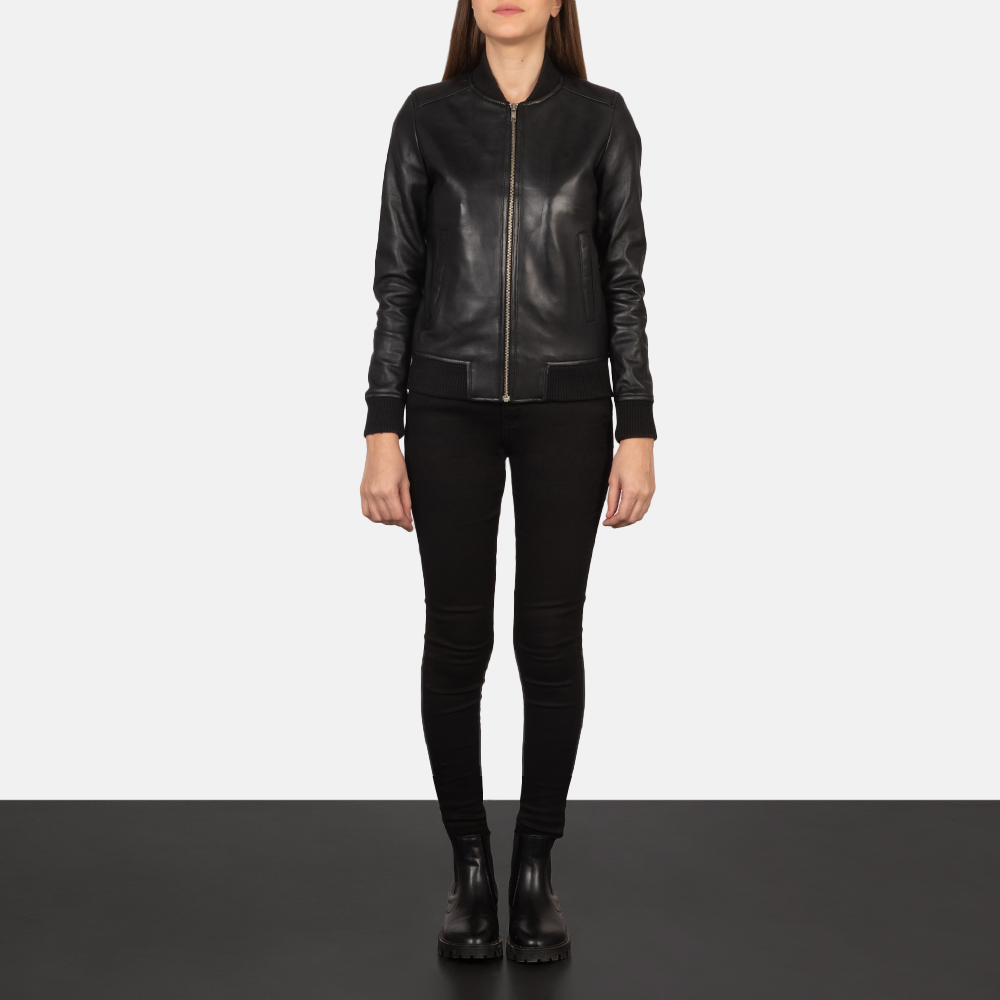 Women's Black Flight Leather Jacket | Pelle Pelle Store view 1