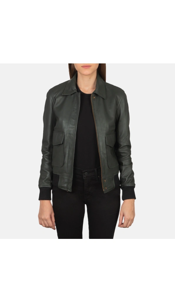 Pelle Pelle Green Flight Leather Jacket | Bomber Jacket