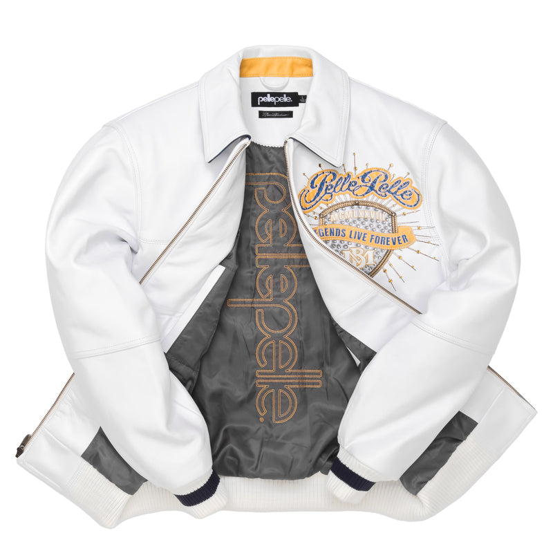 Pelle Pelle White MB Leather Jacket | Legends Live Forever view 3