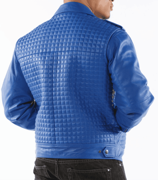 Pelle Pelle Blue Houndstooth Men Jacket | Leather Jacket
