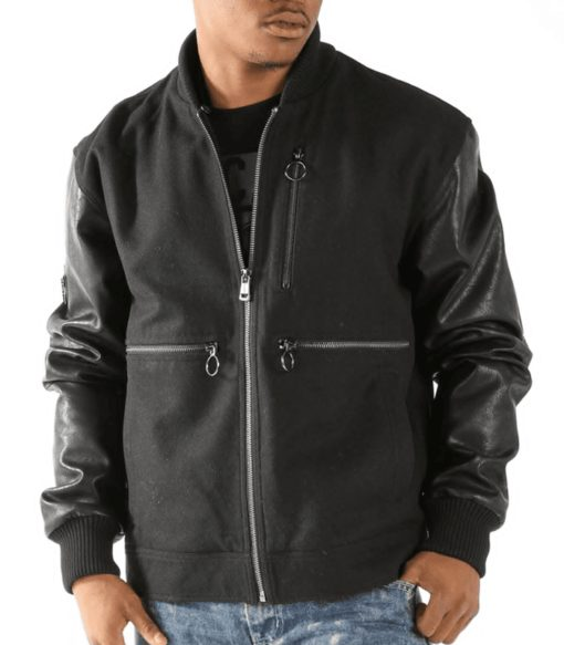Pelle Pelle Black Wool Leather Jacket | Men Jacket view 1