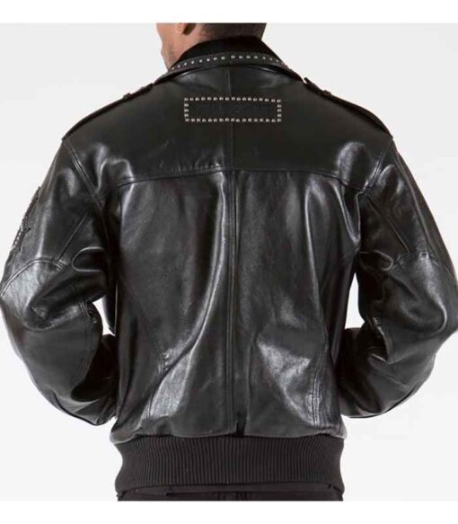 Pelle Pelle Men Biker Studded Leather Jacket | Black Jacket