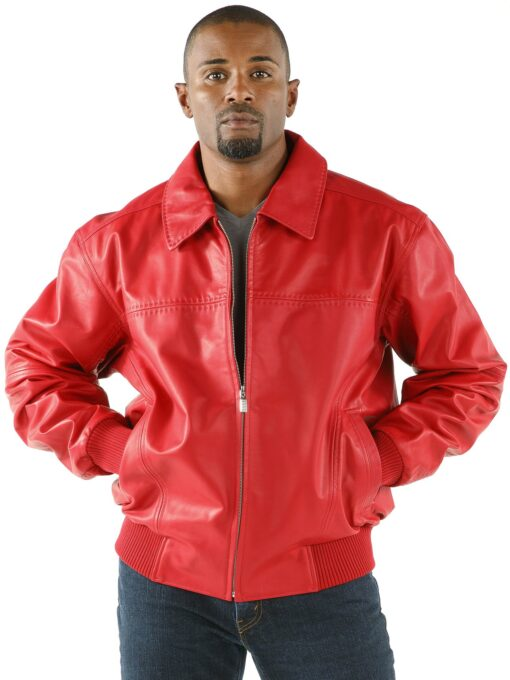 Pelle Pelle Plain Soft Leather Red Jacket | Men Jacket