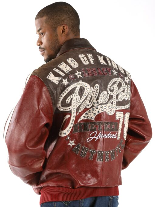 Pelle Pelle Legacy Men Leather Jacket | Maroon & Dark Brown