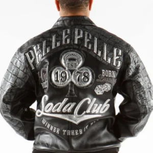 Pelle Pelle High Rollers Croc Leather Jacket | Black Jacket