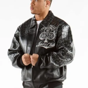 Pelle Pelle High Rollers Croc Leather Jacket | Black Jacket view 2