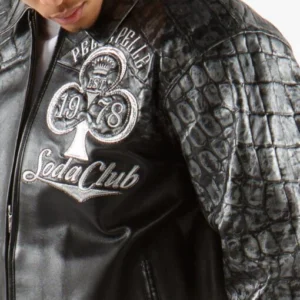 Pelle Pelle High Rollers Croc Leather Jacket | Black Jacket view 4