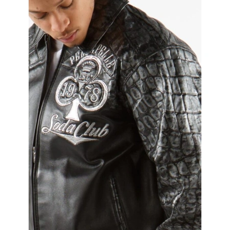 Pelle Pelle High Rollers Croc Leather Jacket | Black Jacket view 4