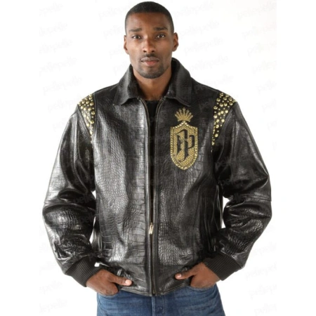 Pelle Pelle Black Croc Leather Jacket | Men Jacket