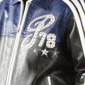 Pelle Pelle Men Legacy Leather Jacket | Black & Navy Blue view 3