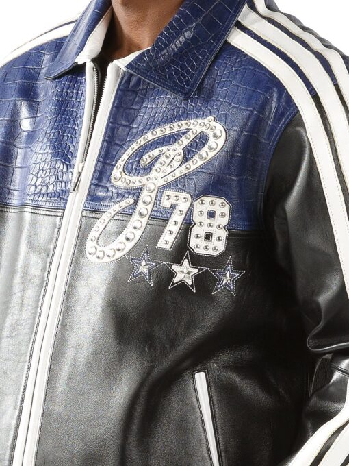 Pelle Pelle Men Legacy Leather Jacket | Black & Navy Blue view 3