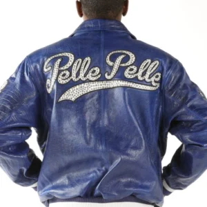 Pelle Pelle Blue MB Leather Varsity Jacket | Men Jacket
